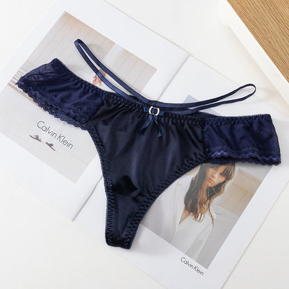 Satin Lace Trim Thong – One Size Buy 3, Get 1 FREE!