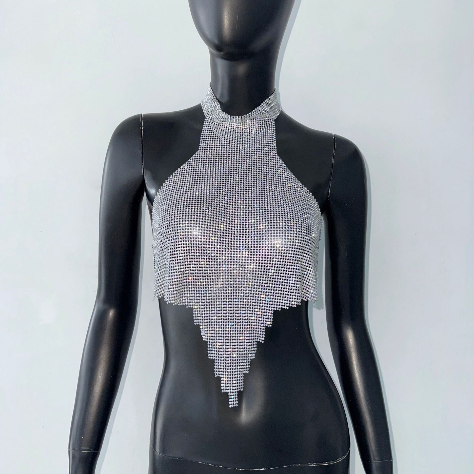 Celestial Shine Rhinestone Halter Top mooods