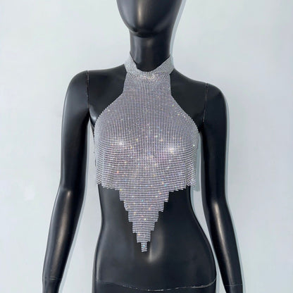 Celestial Shine Rhinestone Halter Top mooods