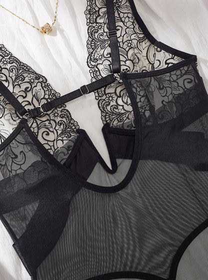 Crystal Lace Plunge Bodysuit mooods
