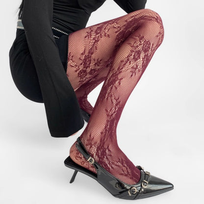 Floral Lace Mesh Tights mooods