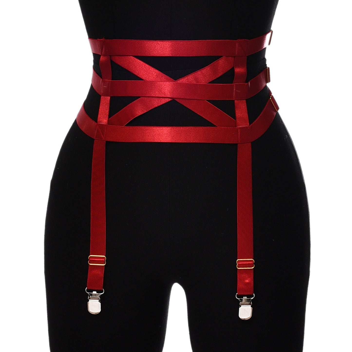 Satin Waist Harness Garter Belt