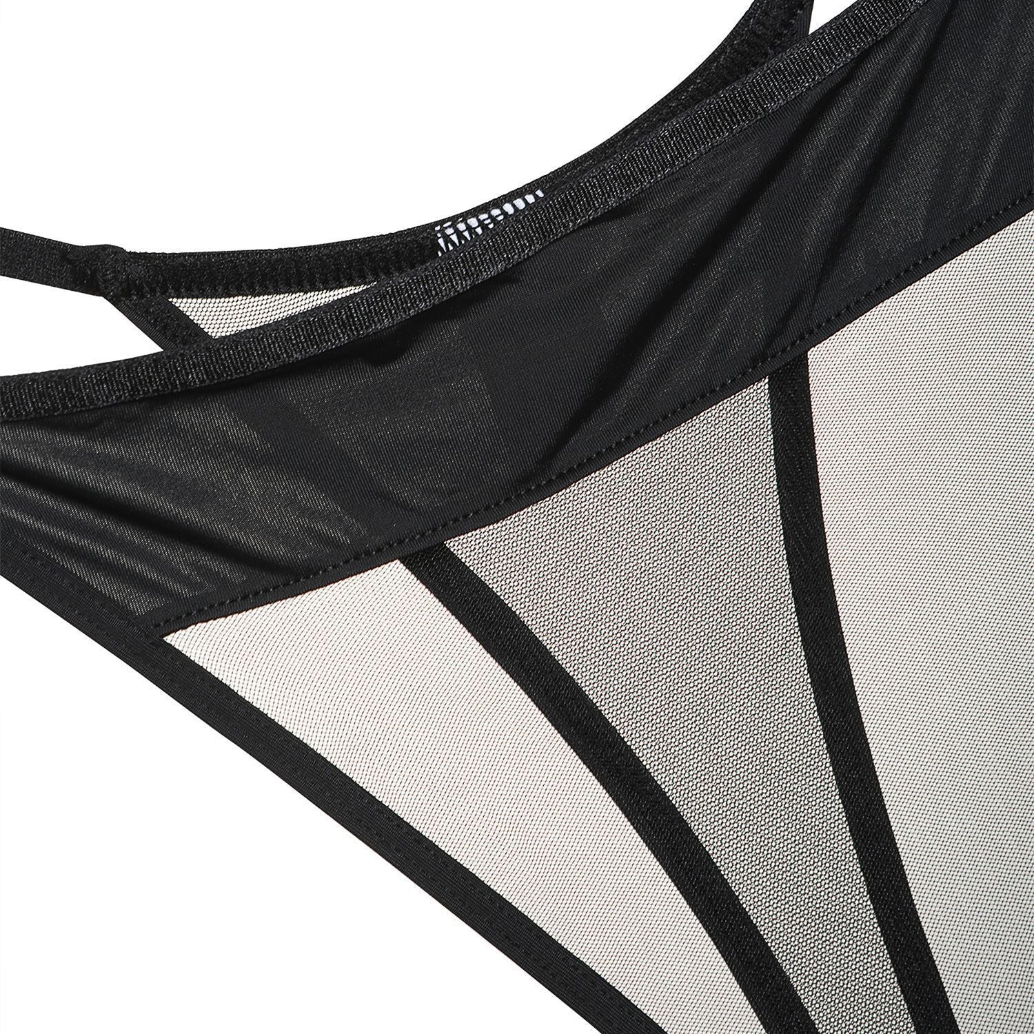 Aurum String – Sheer Mesh Thong with Gold Accent Straps mooods