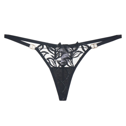 See-Through Thong – Sheer Embroidered Lace Panty