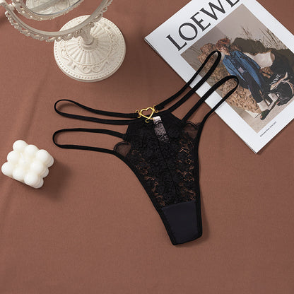 Strappy Lace Thong with Heart Detail Buy 3, Get 1 FREE!