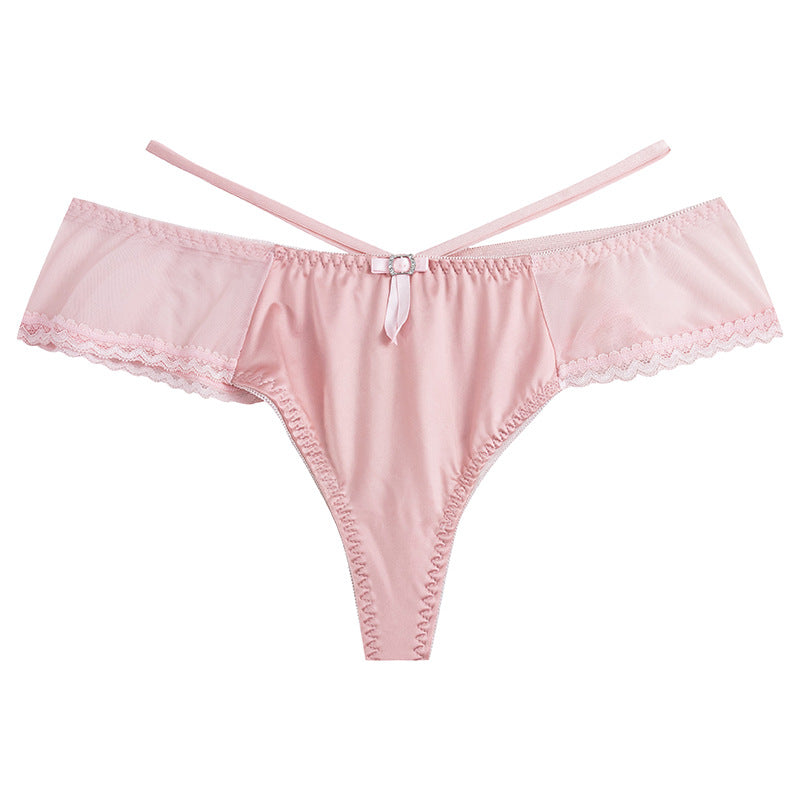 Satin Lace Trim Thong – One Size Buy 3, Get 1 FREE!