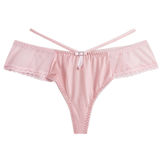 Satin Lace Trim Thong – One Size Buy 3, Get 1 FREE!