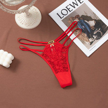 Strappy Lace Thong with Heart Detail Buy 3, Get 1 FREE!