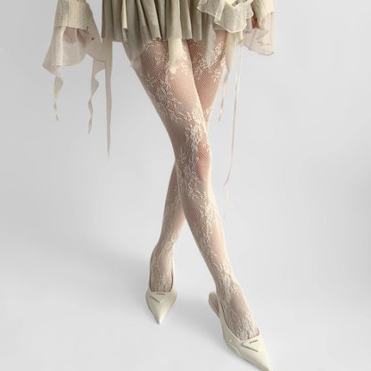 Floral Lace Mesh Tights mooods