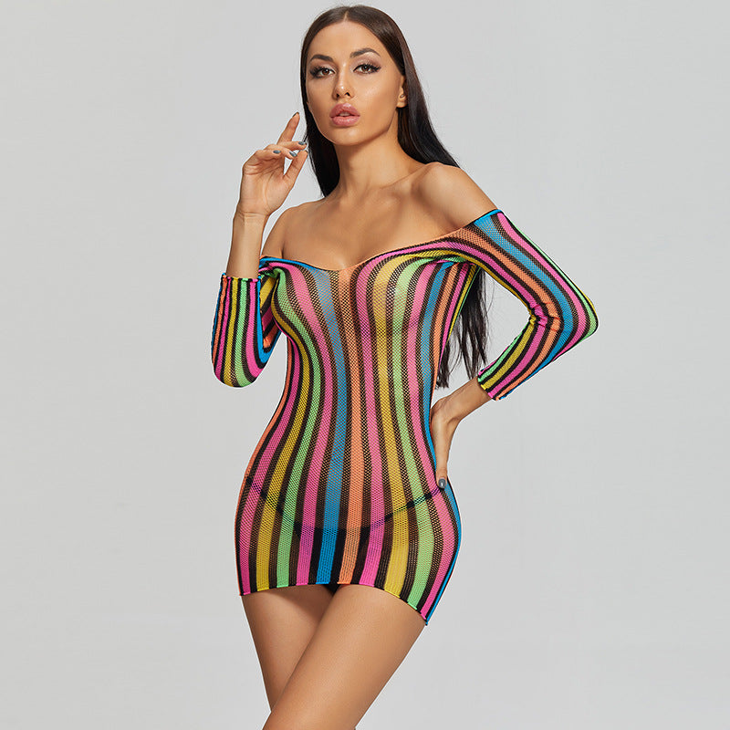 Prism Wave Mesh Mini Dress mooods