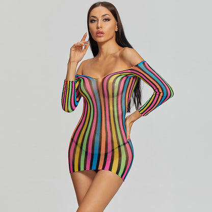 Prism Wave Mesh Mini Dress mooods
