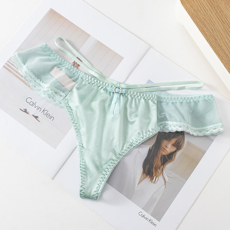 Satin Lace Trim Thong – One Size Buy 3, Get 1 FREE!