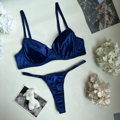 Lustrous Satin Balcony Lingerie Set