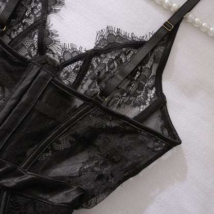 Shadow Lace Corset Babydoll Set mooods