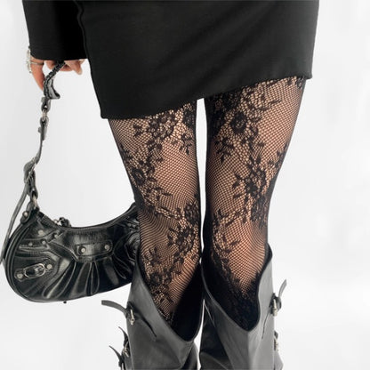 Floral Lace Mesh Tights mooods