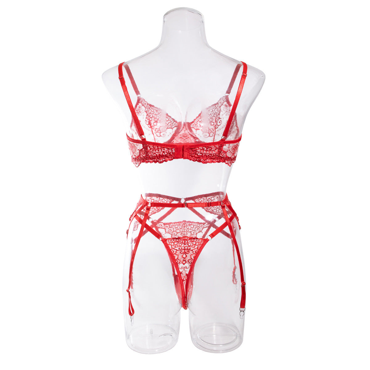 Crimson Reverie – Embroidered Lace Lingerie Set mooods