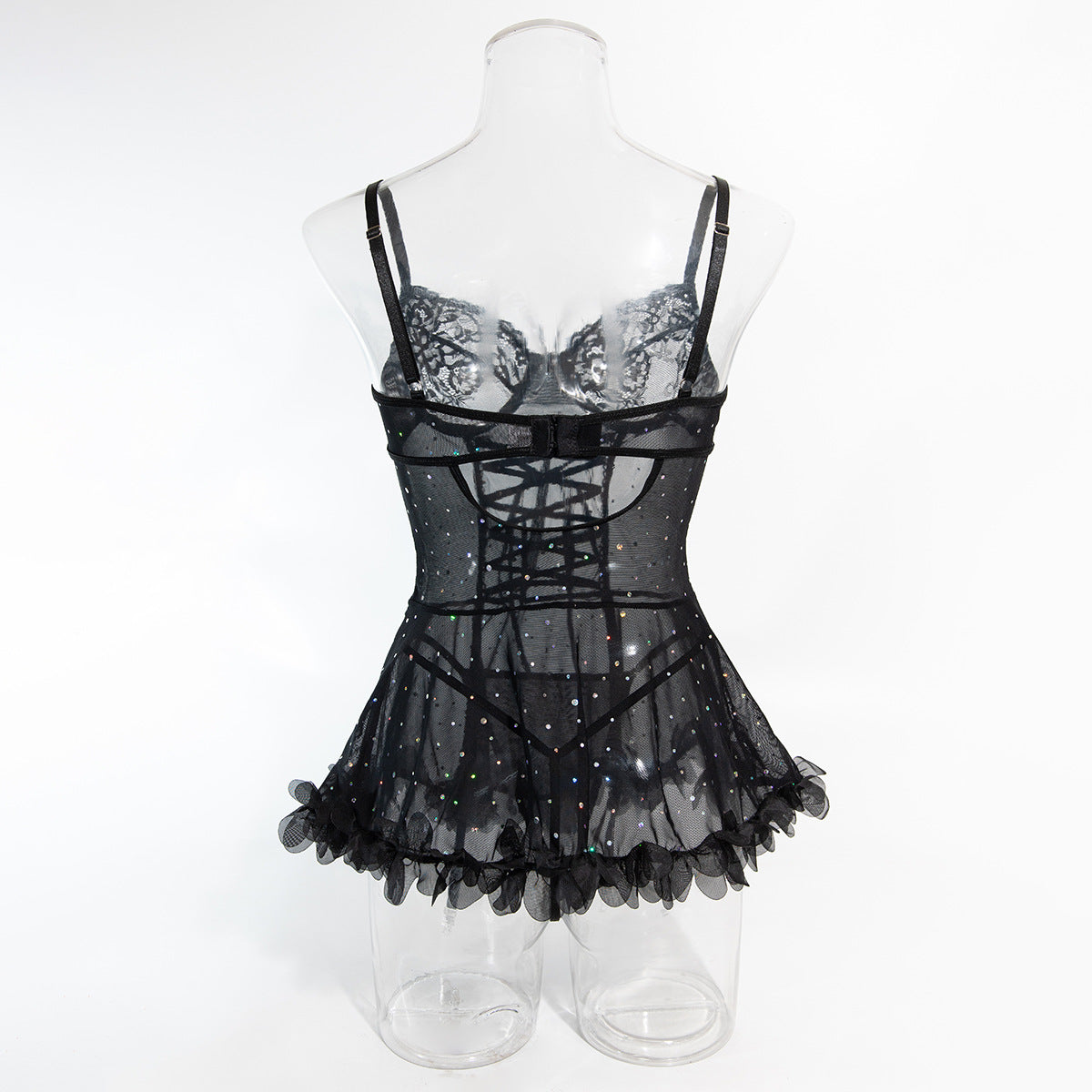 Stellar Lace Corset Babydoll Ensemble mooods