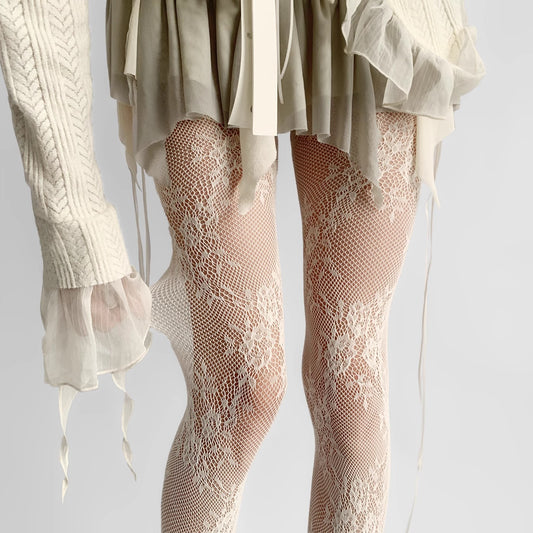 Floral Lace Mesh Tights mooods