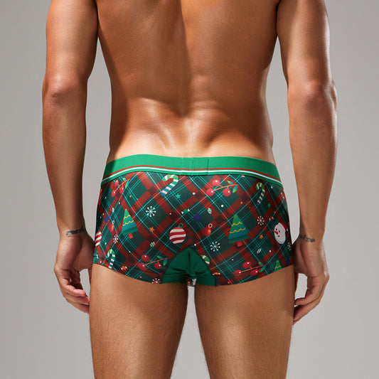 Festive Spirit Boxer Briefs – Evergreen Plaid Edition mooods