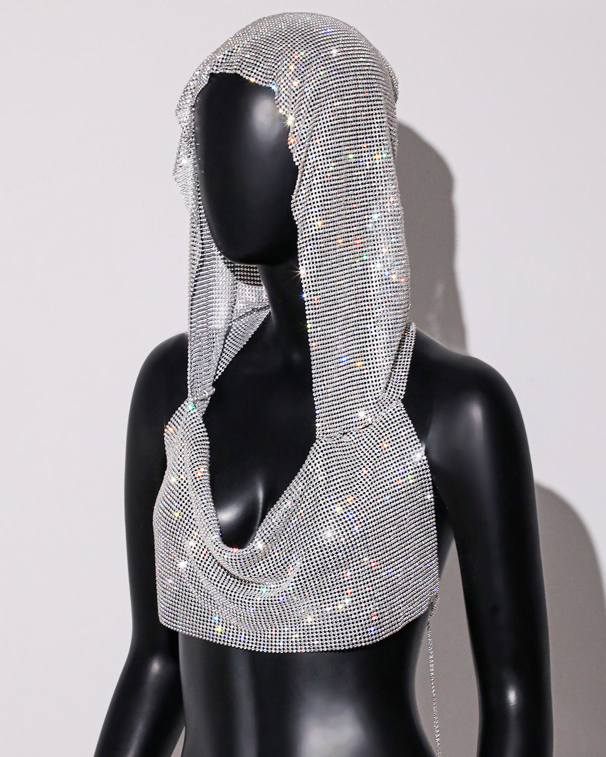 Celestial Halo – Rhinestone Hooded Crop Top mooods