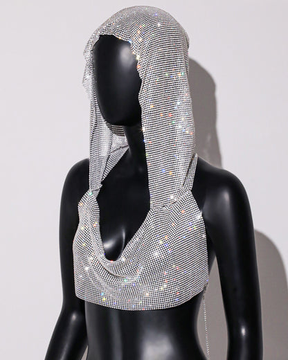Celestial Halo – Rhinestone Hooded Crop Top mooods