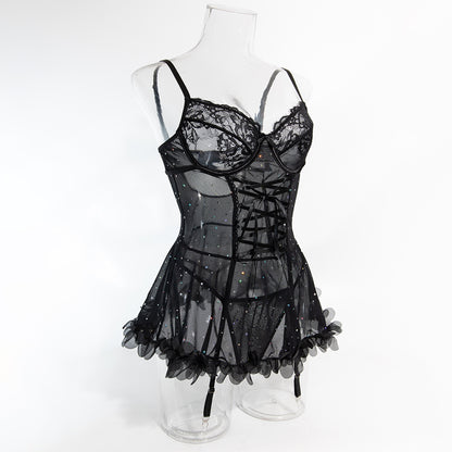 Stellar Lace Corset Babydoll Ensemble mooods
