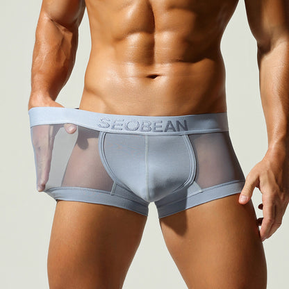Ice Blue Semi-Sheer Men Trunk mooods