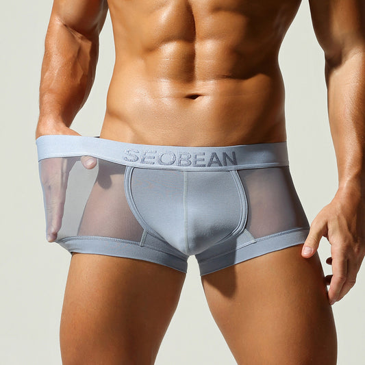 Ice Blue Semi-Sheer Men Trunk mooods
