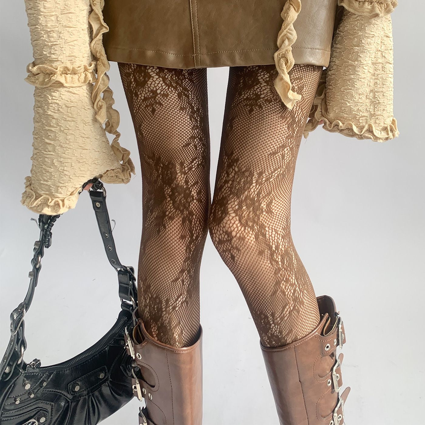 Floral Lace Mesh Tights mooods