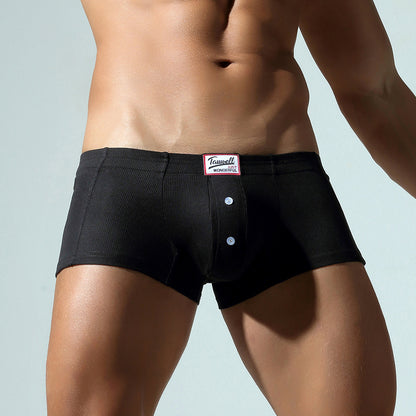Soft Form Rayon Button Boxer — Black mooods