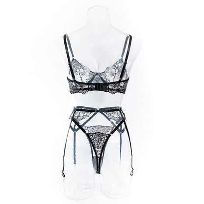 Crimson Reverie – Embroidered Lace Lingerie Set mooods