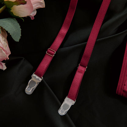 Luxury Lace Garter Lingerie Set with Underwire Corset Bra and Thong mooods