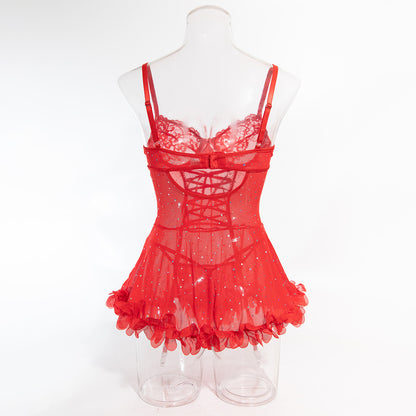Stellar Lace Corset Babydoll Ensemble mooods