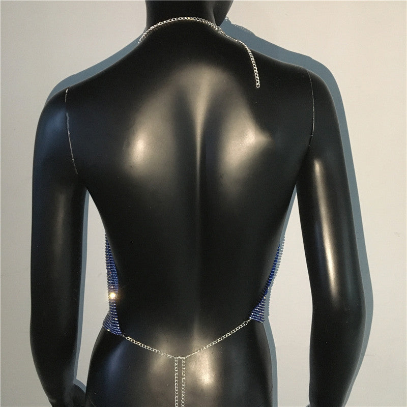 Crystal Veil – Rhinestone Drape Halter Top mooods