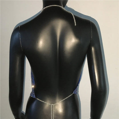 Crystal Veil – Rhinestone Drape Halter Top mooods