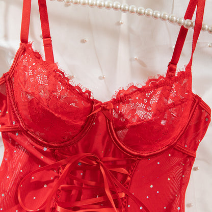 Stellar Lace Corset Babydoll Ensemble mooods