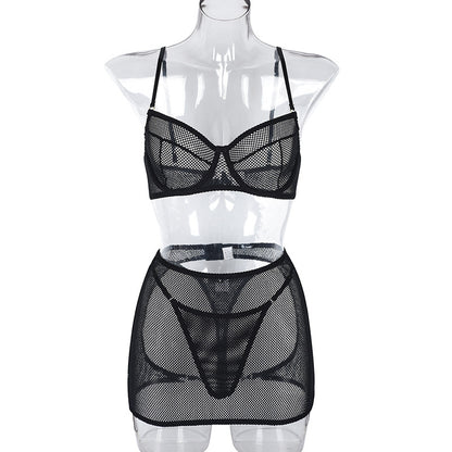 Sultry Simplicity 3-Piece Micronet Lingerie Set
