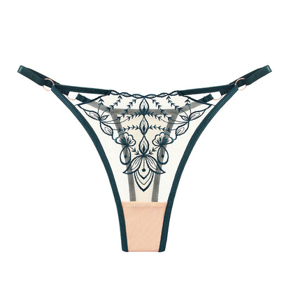Embroidered Sheer Beauty Thong Panty