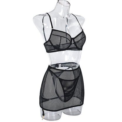 Sultry Simplicity 3-Piece Micronet Lingerie Set