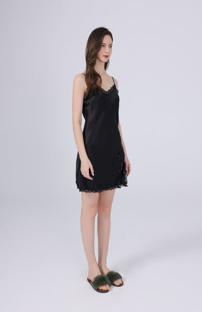 Silken Elegance: Mulberry Nightdress with Slit mooods