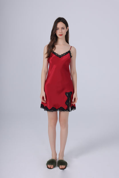 Silken Elegance: Mulberry Nightdress with Slit mooods