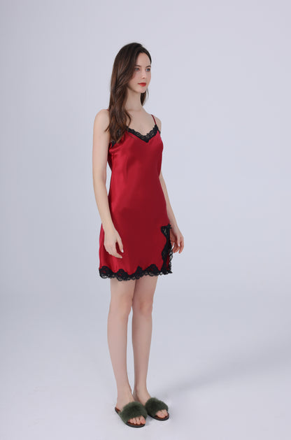 Silken Elegance: Mulberry Nightdress with Slit mooods