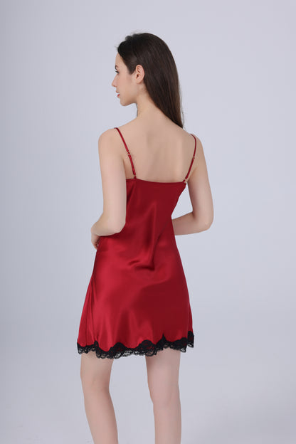 Silken Elegance: Mulberry Nightdress with Slit mooods