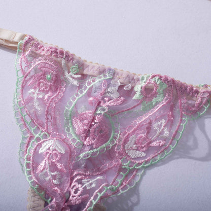 Lilac Blooms Mesh Lingerie Set