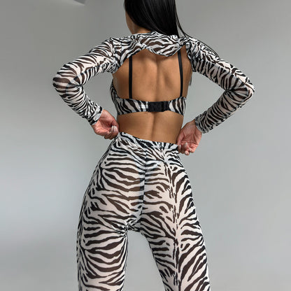 Savvy Zebra Fusion 4-Piece Exotic Lingerie Set