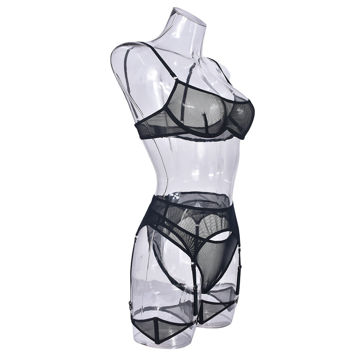 Breezy Temptations Sheer Mesh Lingerie Set