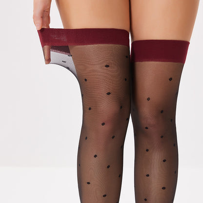 Burgundy Grace Dot Hold-Ups