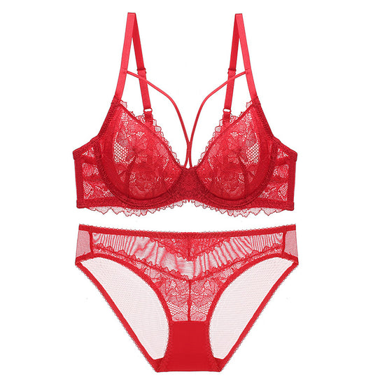 Celestial Grace Lingerie Set Scarlet Red