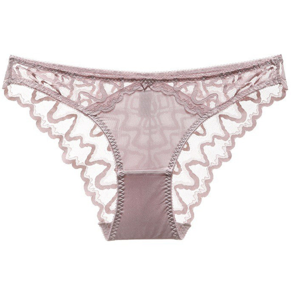 Chic Mystique: French Lace Low-Waist Briefs