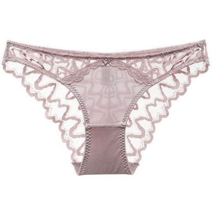 Chic Mystique: French Lace Low-Waist Briefs